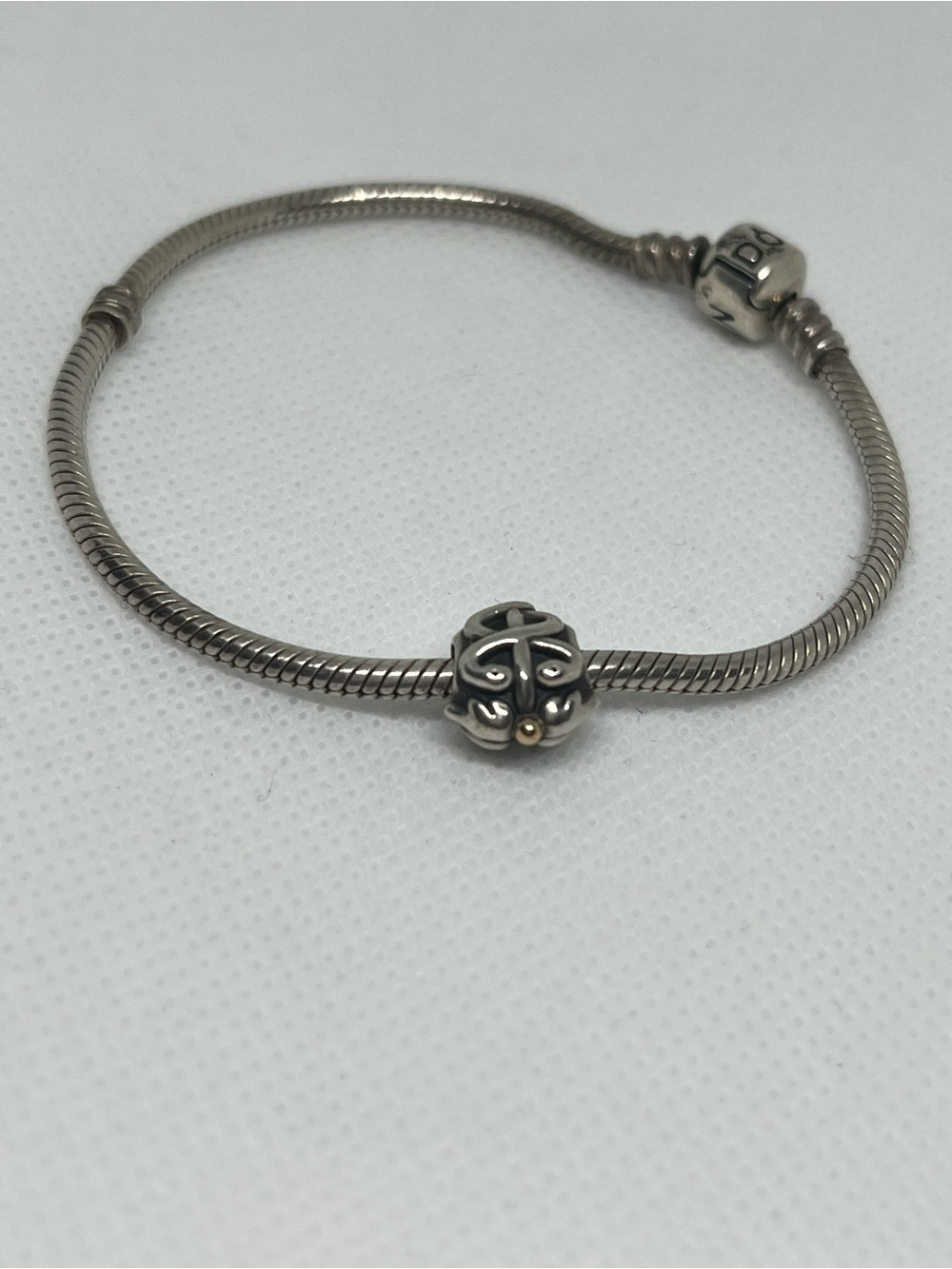 Pandora Bracelet with 14K Life Saver Charm - 20cm)